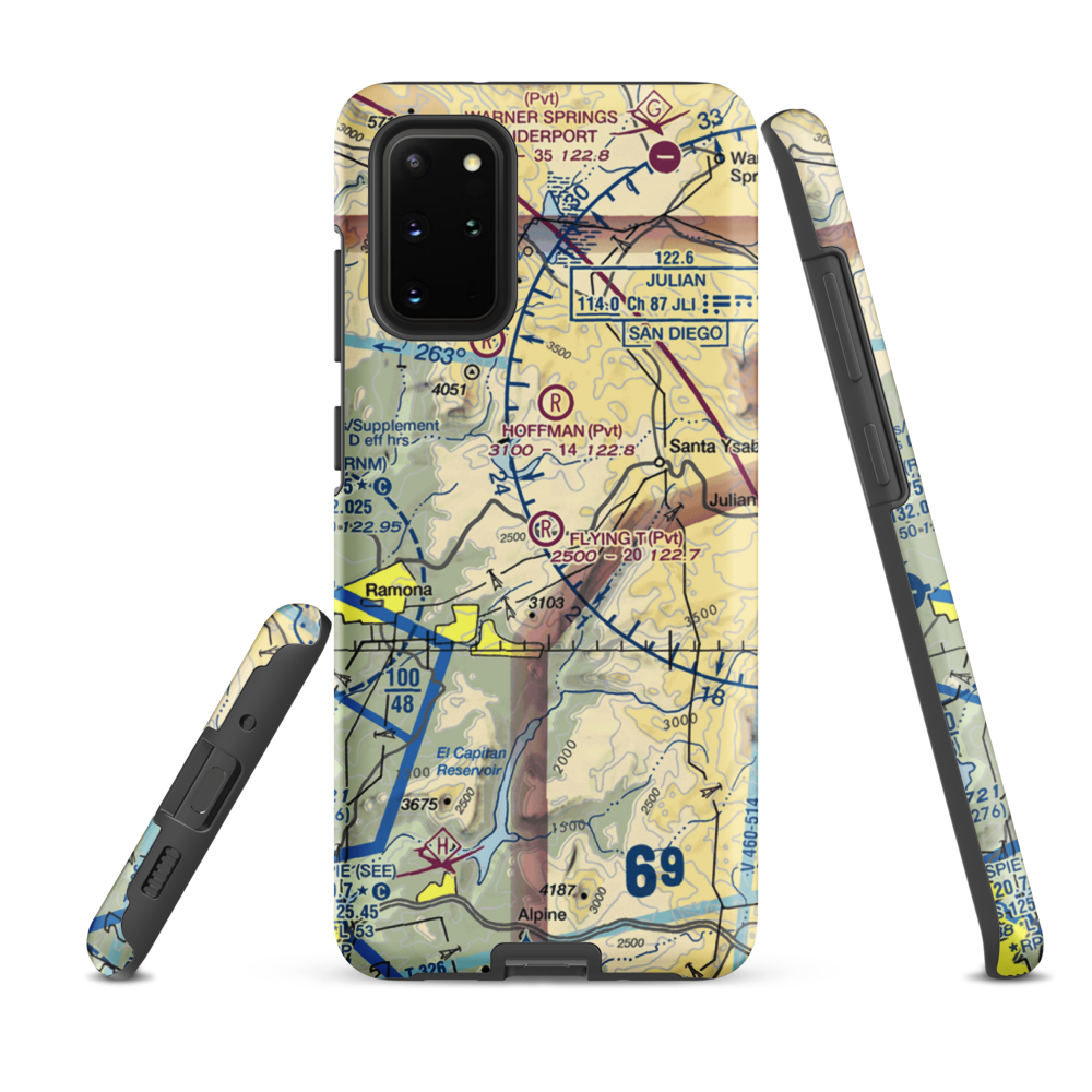 Flying T Ranch Airport (CA76) VFR Sectional Samsung Phone Case Samsung Galaxy S20 Plus model shown