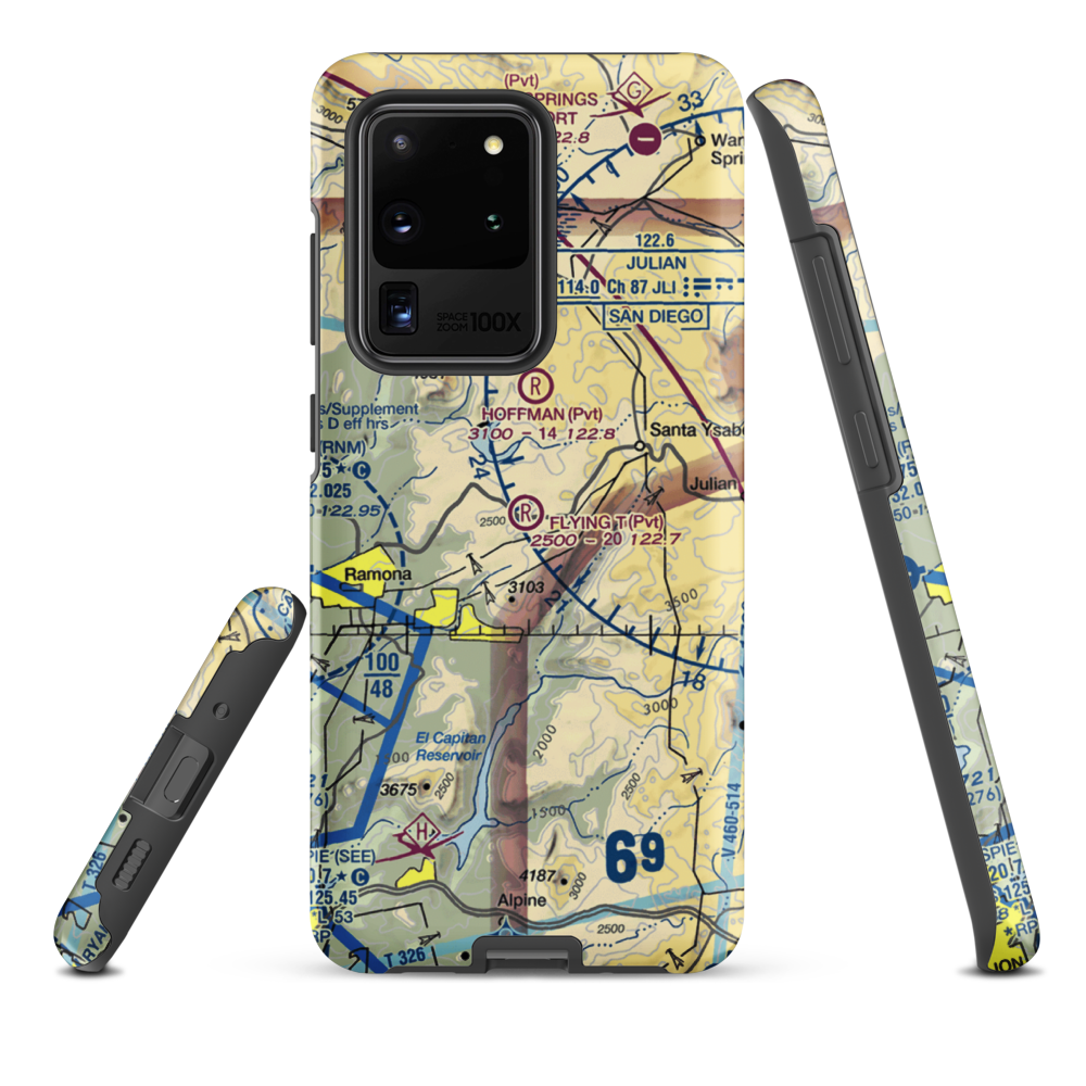 Flying T Ranch Airport (CA76) VFR Sectional Samsung Phone Case Samsung Galaxy S20 Ultra model shown