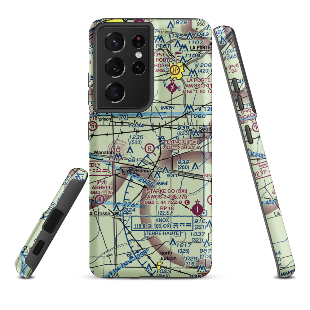 Flying U Ranch Airport (4C1) VFR Sectional Samsung Phone Case Samsung Galaxy S21 Plus model shown