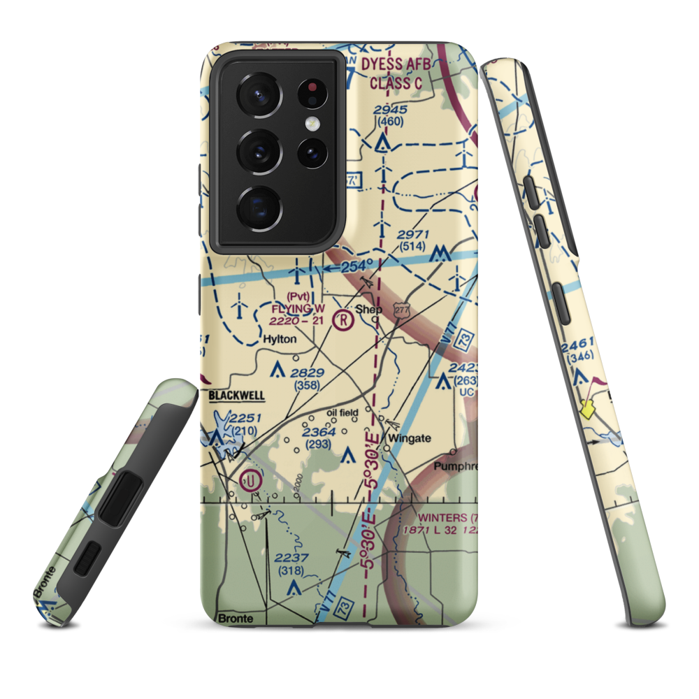 Flying W Airport (TE08) VFR Sectional Samsung Phone Case Samsung Galaxy S21 Ultra model shown