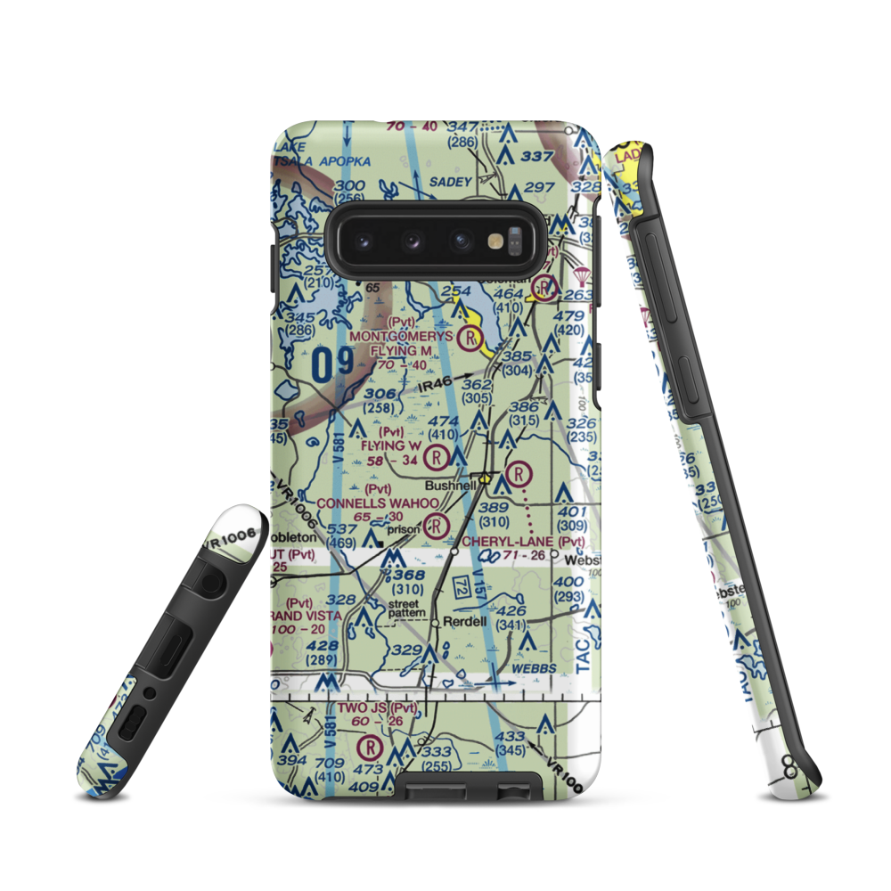 Flying W Airranch Airport (9FL1) VFR Sectional Samsung Phone Case Samsung Galaxy S10 model shown