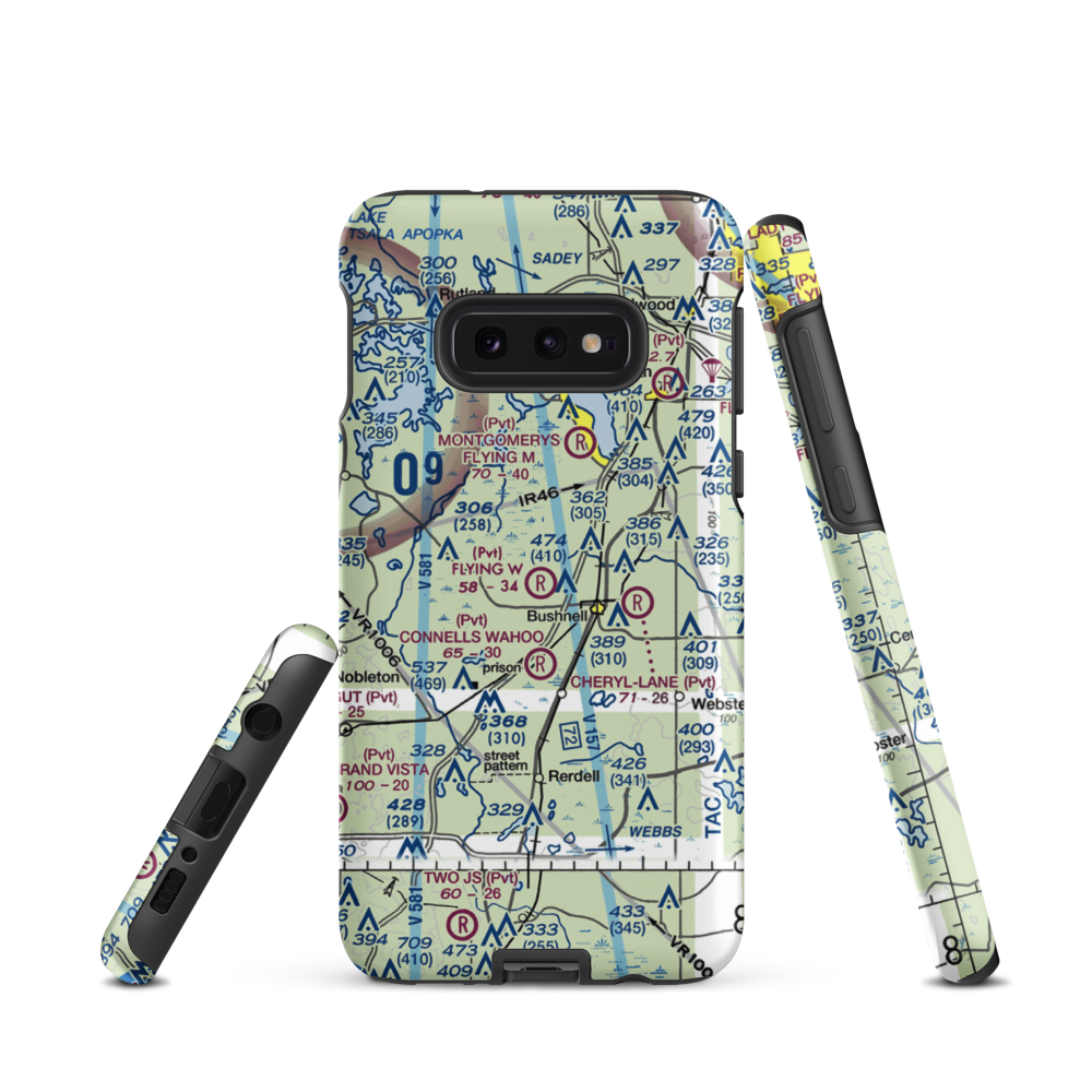 Flying W Airranch Airport (9FL1) VFR Sectional Samsung Phone Case Samsung Galaxy S10e model shown