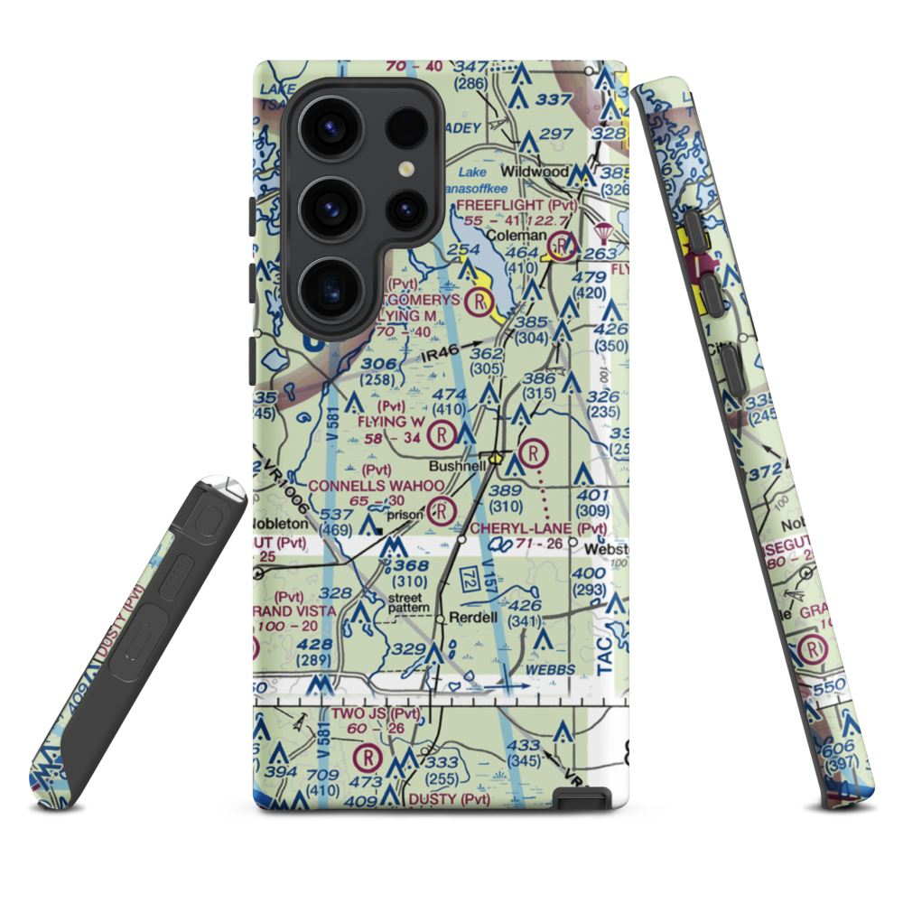 Flying W Airranch Airport (9FL1) VFR Sectional Samsung Phone Case Samsung Galaxy S23 Ultra model shown
