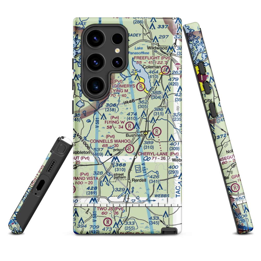 Flying W Airranch Airport (9FL1) VFR Sectional Samsung Phone Case Samsung Galaxy S24 Ultra model shown