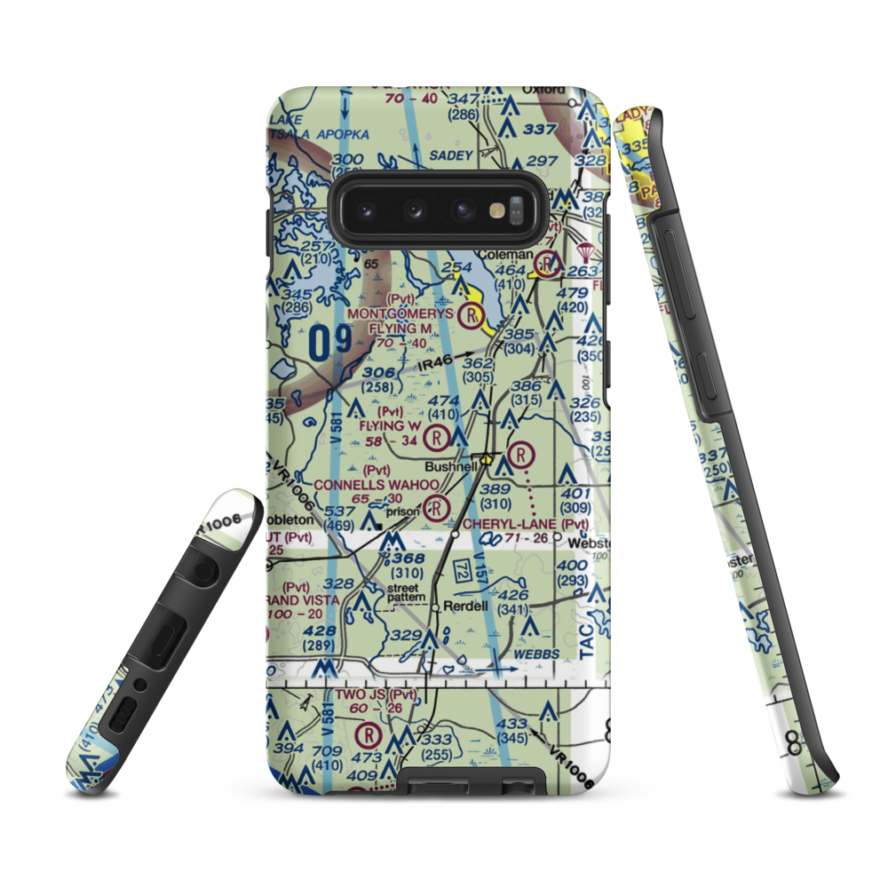 Flying W Airranch Airport (9FL1) VFR Sectional Samsung Phone Case Samsung Galaxy S10 Plus model shown