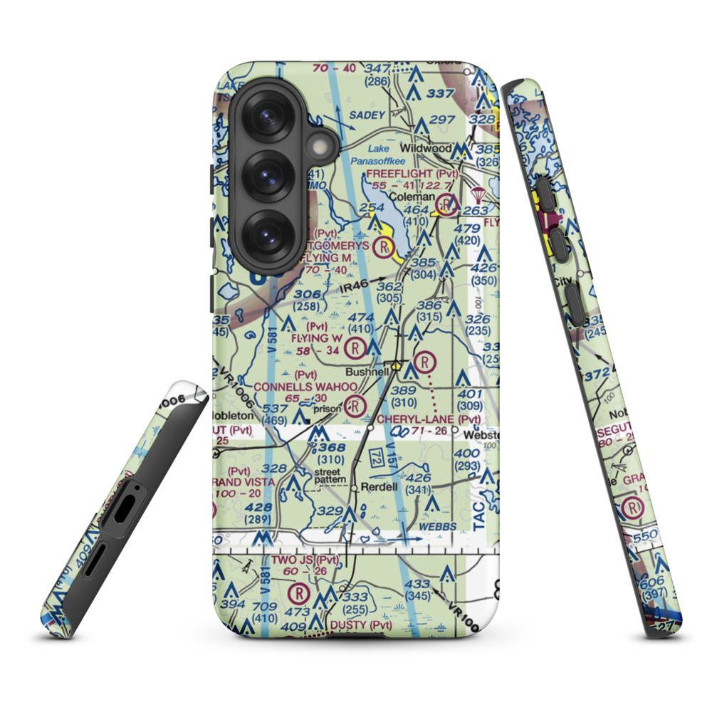Flying W Airranch Airport (9FL1) VFR Sectional Samsung Phone Case Samsung Galaxy S25 Plus model shown
