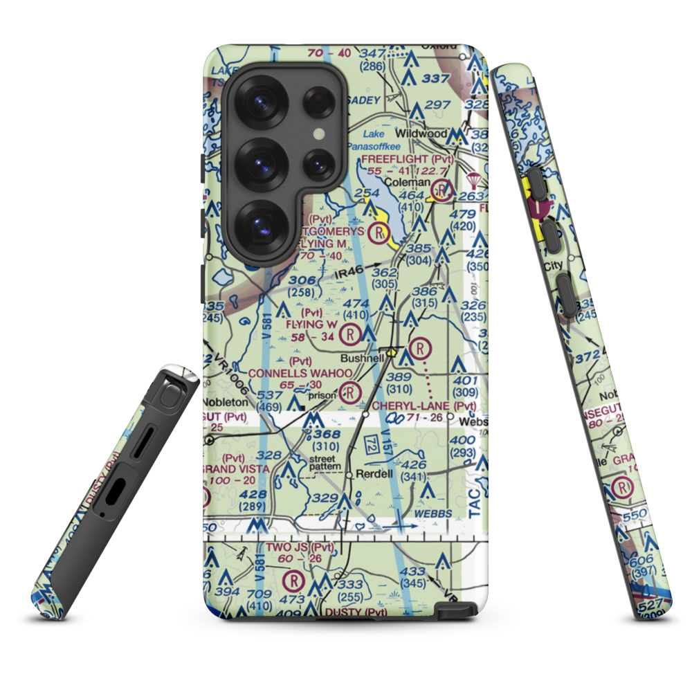 Flying W Airranch Airport (9FL1) VFR Sectional Samsung Phone Case Samsung Galaxy S25 Ultra model shown