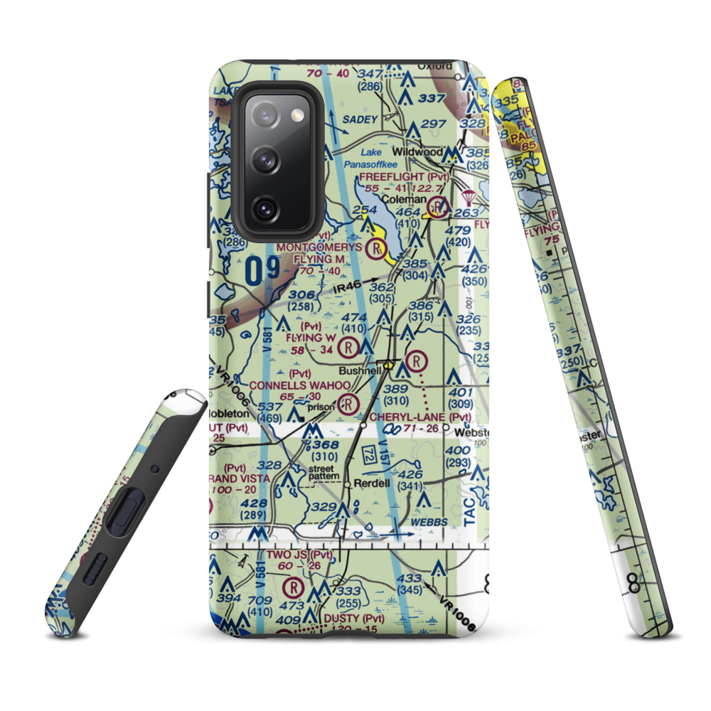 Flying W Airranch Airport (9FL1) VFR Sectional Samsung Phone Case Samsung Galaxy S20 FE model shown