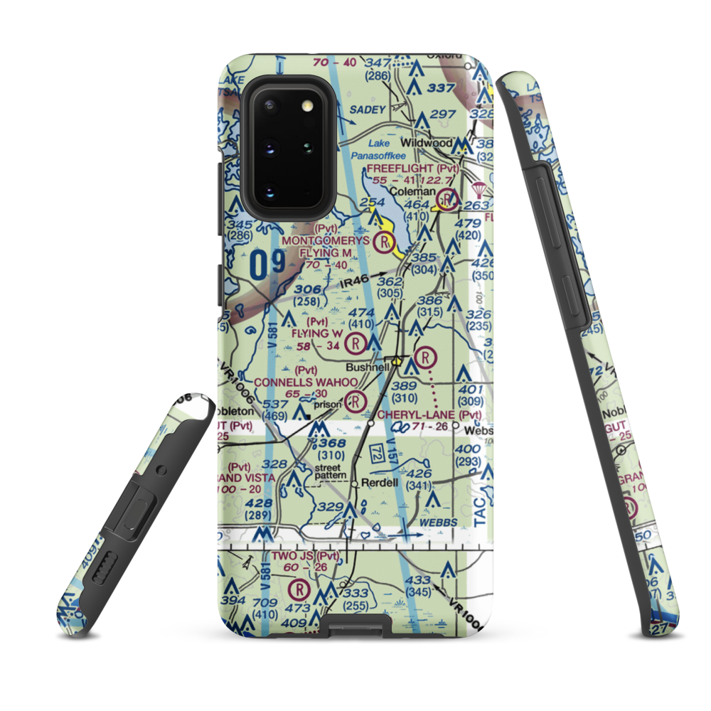 Flying W Airranch Airport (9FL1) VFR Sectional Samsung Phone Case Samsung Galaxy S20 Plus model shown