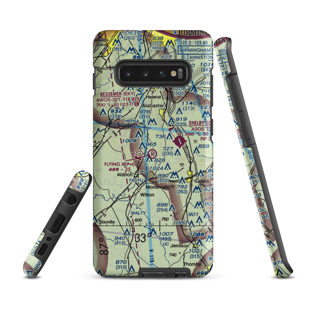 Flying X Ranch Airport (5AL3) VFR Sectional Samsung Phone Case Samsung Galaxy S10 Plus model shown
