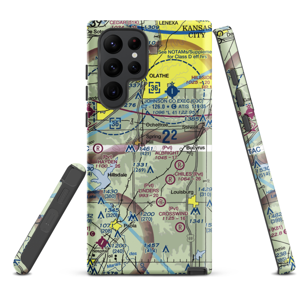 Flying Z Ranch Airport (41KS) VFR Sectional Samsung Phone Case Samsung Galaxy S22 Ultra model shown