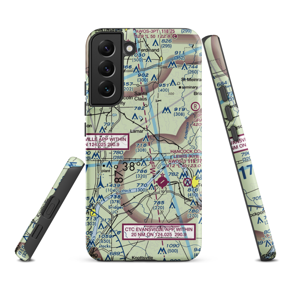 Foertsch Airport (II49) VFR Sectional Samsung Phone Case Samsung Galaxy S22 Plus model shown