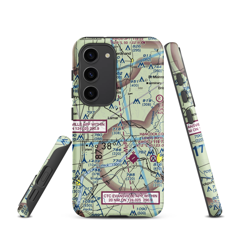 Foertsch Airport (II49) VFR Sectional Samsung Phone Case Samsung Galaxy S23 model shown