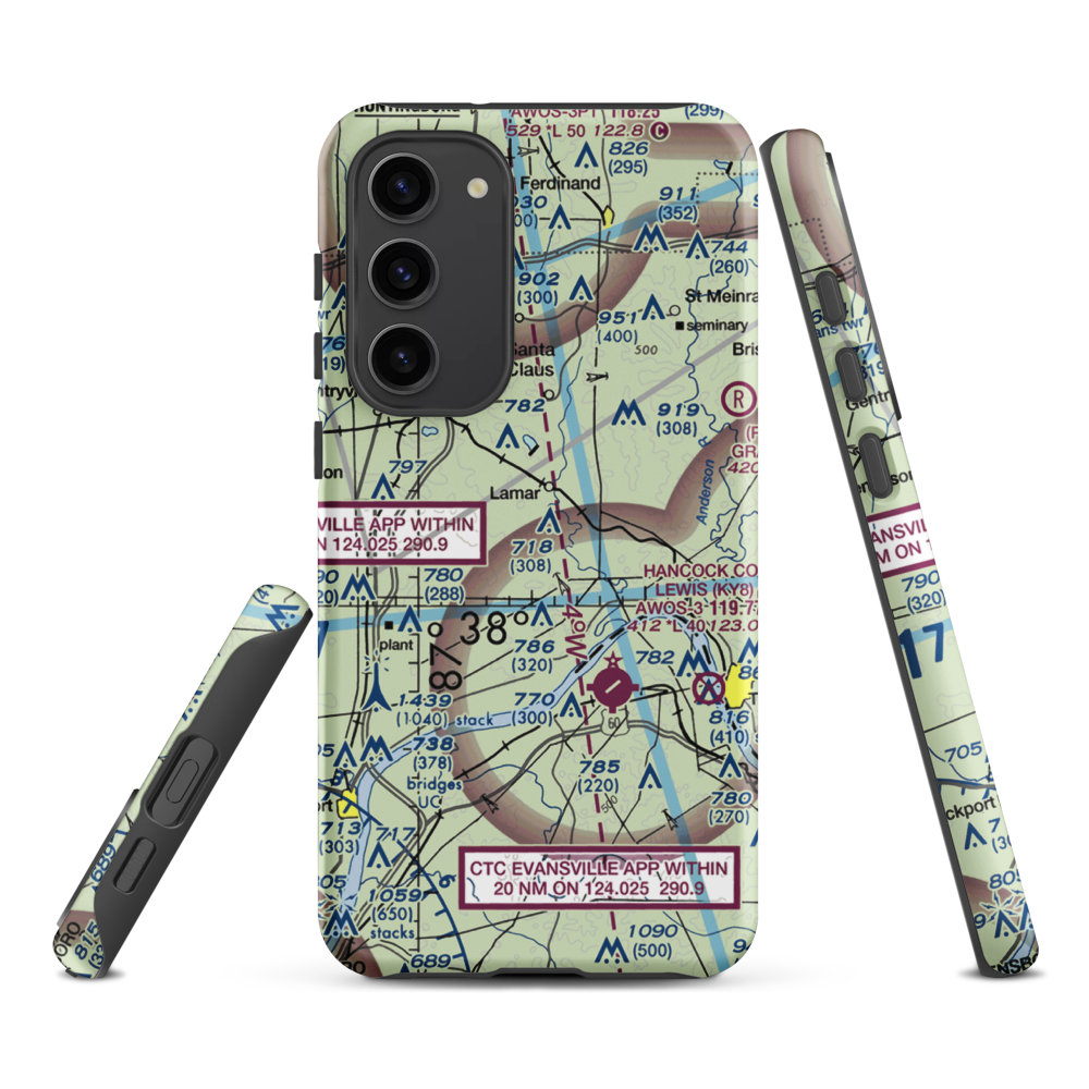 Foertsch Airport (II49) VFR Sectional Samsung Phone Case Samsung Galaxy S23 Plus model shown