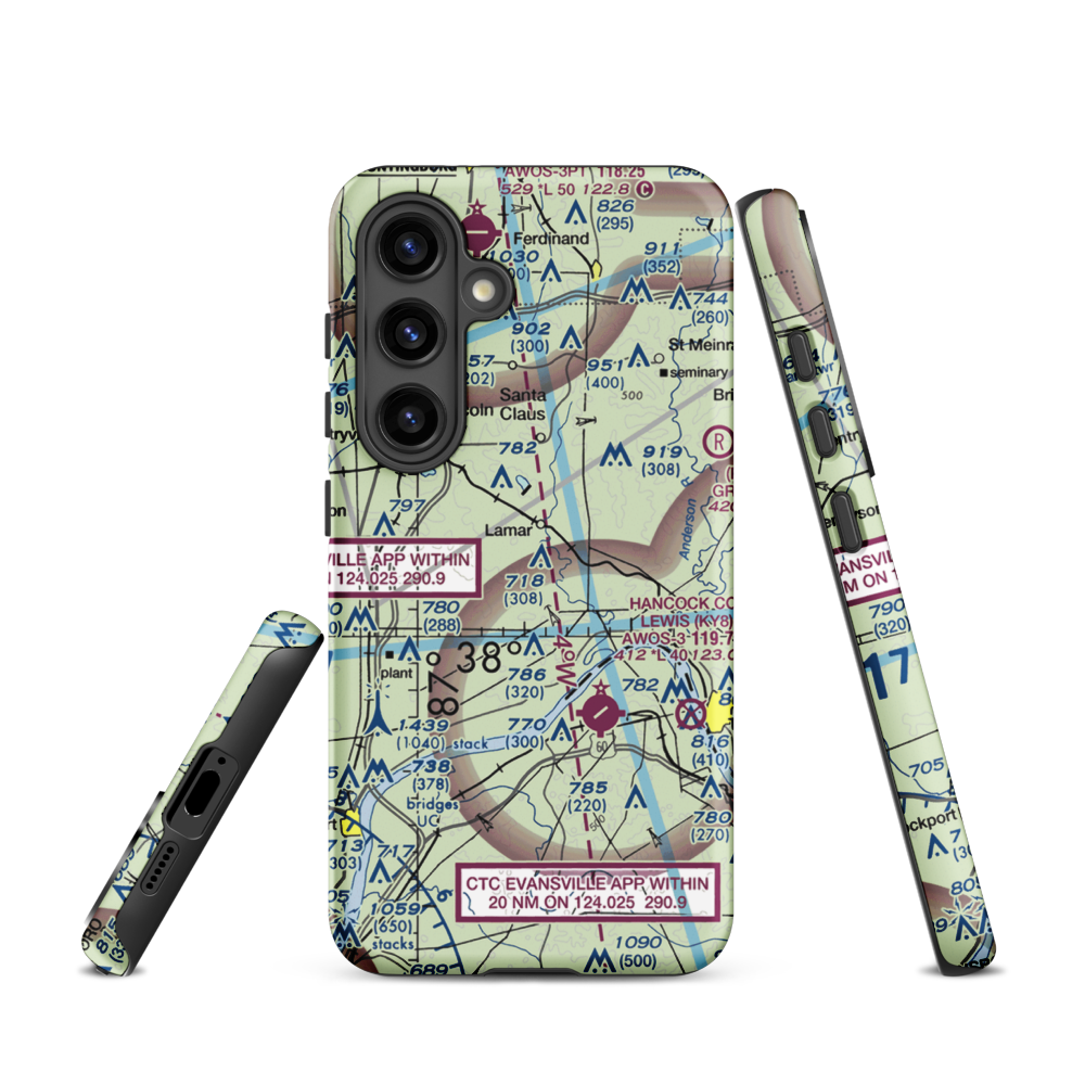 Foertsch Airport (II49) VFR Sectional Samsung Phone Case Samsung Galaxy S24 model shown