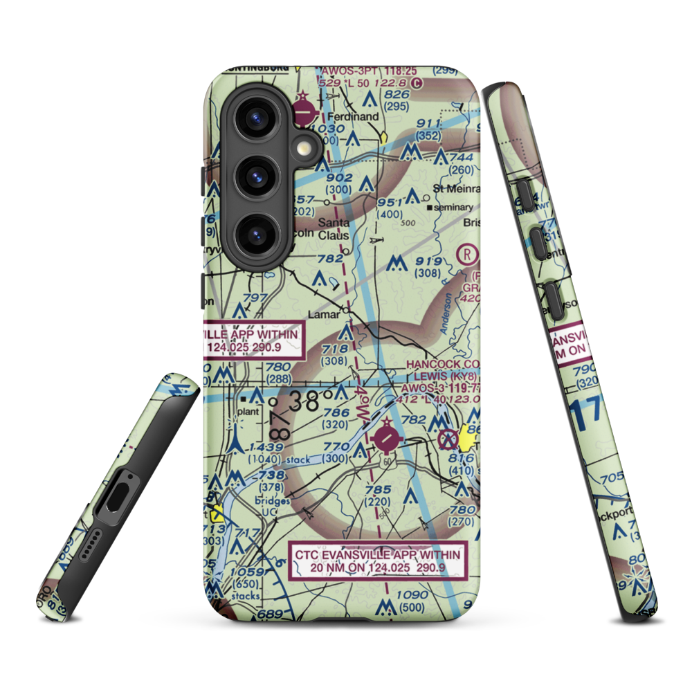 Foertsch Airport (II49) VFR Sectional Samsung Phone Case Samsung Galaxy S24 Plus model shown