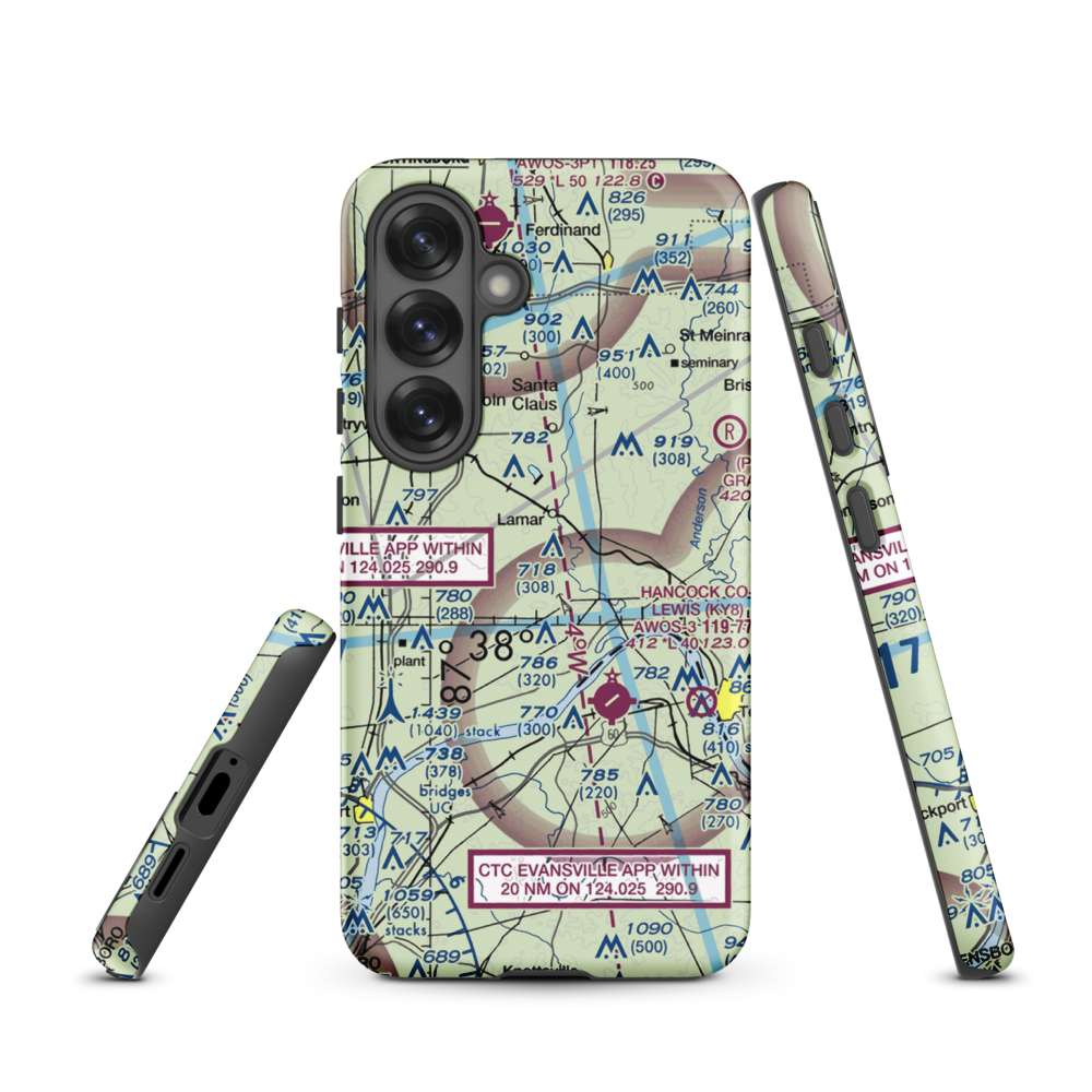 Foertsch Airport (II49) VFR Sectional Samsung Phone Case Samsung Galaxy S25 model shown