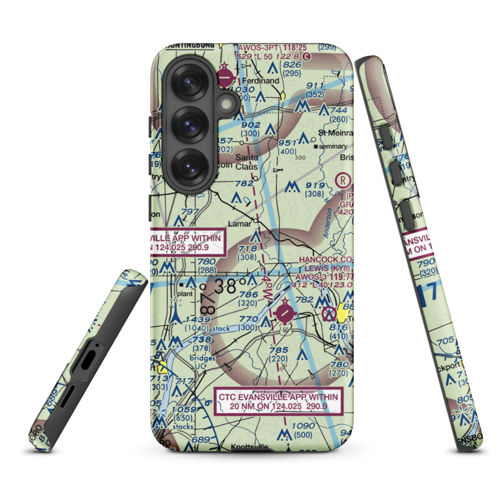 Foertsch Airport (II49) VFR Sectional Samsung Phone Case Samsung Galaxy S25 Plus model shown
