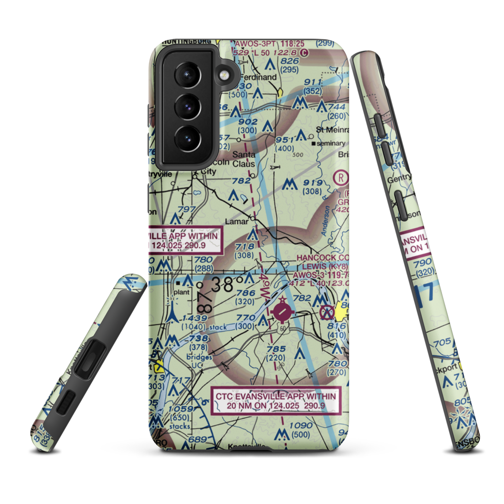 Foertsch Airport (II49) VFR Sectional Samsung Phone Case Samsung Galaxy S21 Plus model shown