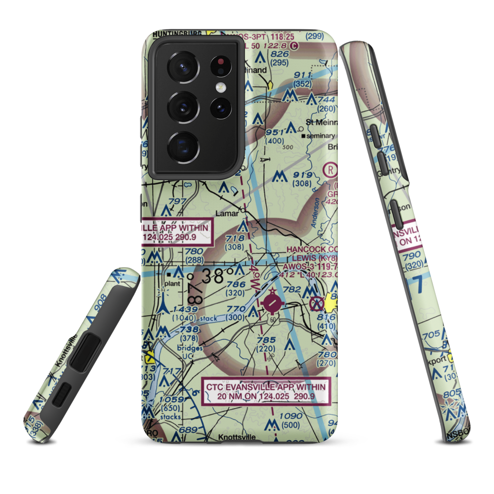 Foertsch Airport (II49) VFR Sectional Samsung Phone Case Samsung Galaxy S21 Ultra model shown