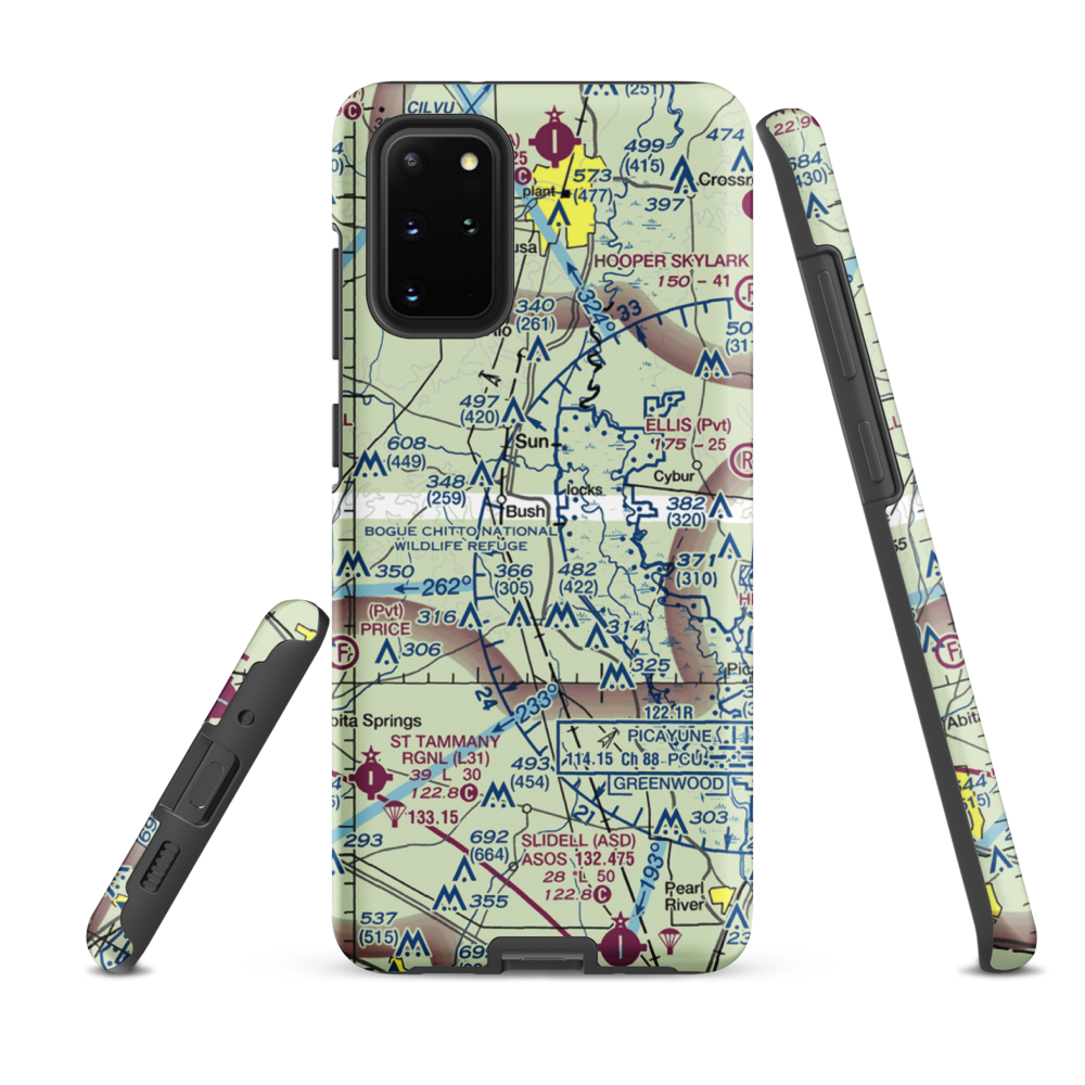 Fokker Field (2LA8) VFR Sectional Samsung Phone Case Samsung Galaxy S20 Plus model shown