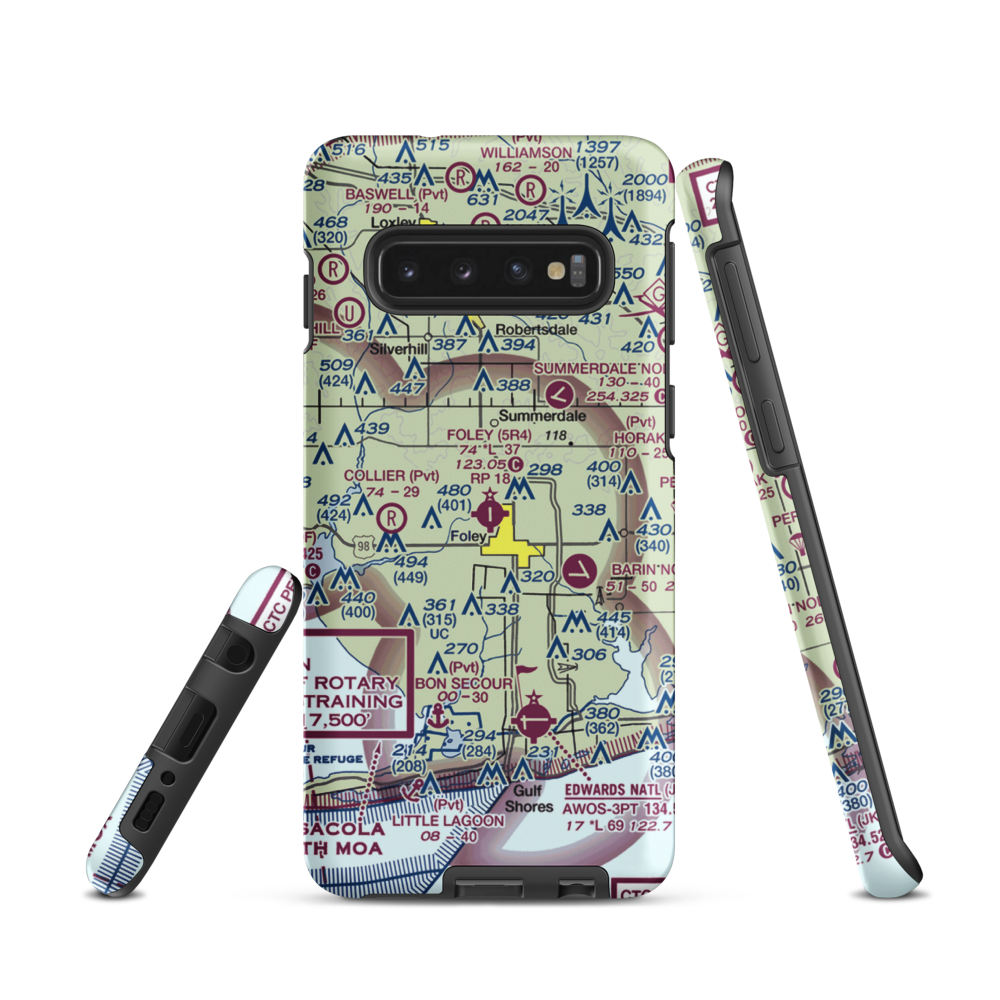 Foley Municipal Airport (5R4) VFR Sectional Samsung Phone Case Samsung Galaxy S10 model shown