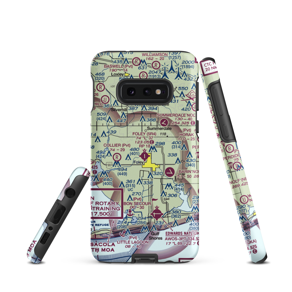 Foley Municipal Airport (5R4) VFR Sectional Samsung Phone Case Samsung Galaxy S10 Plus model shown