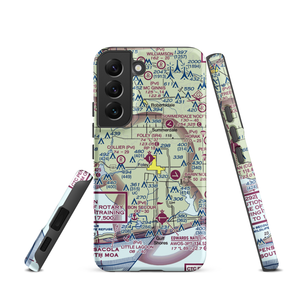 Foley Municipal Airport (5R4) VFR Sectional Samsung Phone Case Samsung Galaxy S22 model shown