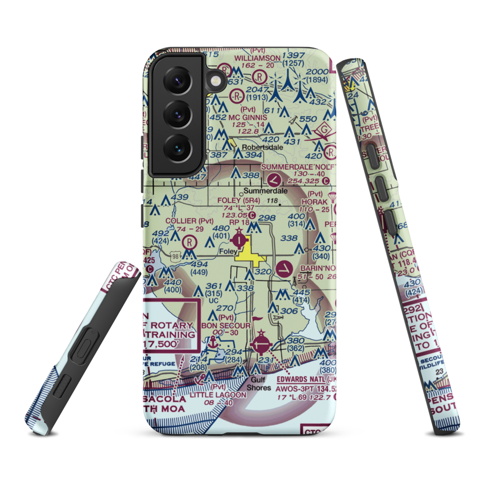 Foley Municipal Airport (5R4) VFR Sectional Samsung Phone Case Samsung Galaxy S22 Plus model shown