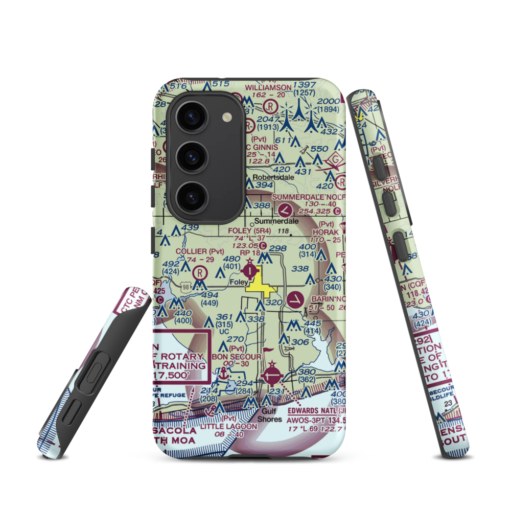 Foley Municipal Airport (5R4) VFR Sectional Samsung Phone Case Samsung Galaxy S23 model shown