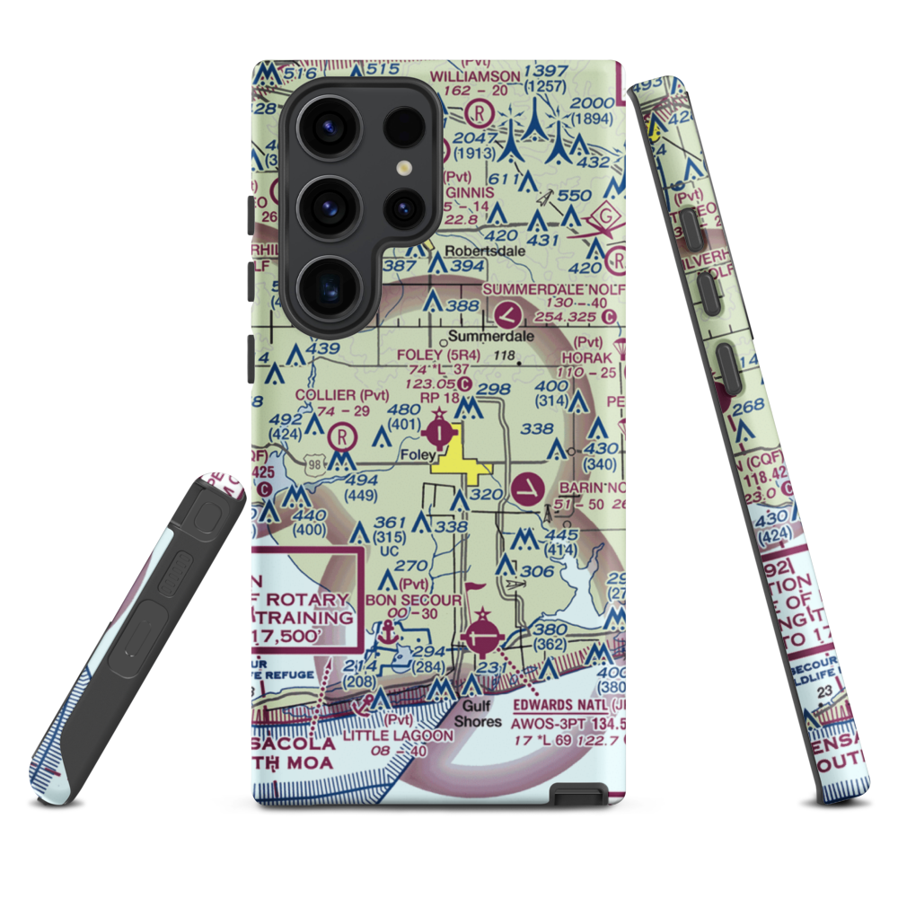 Foley Municipal Airport (5R4) VFR Sectional Samsung Phone Case Samsung Galaxy S23 Ultra model shown