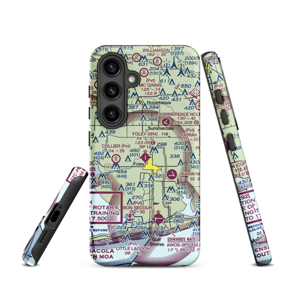 Foley Municipal Airport (5R4) VFR Sectional Samsung Phone Case Samsung Galaxy S24 model shown