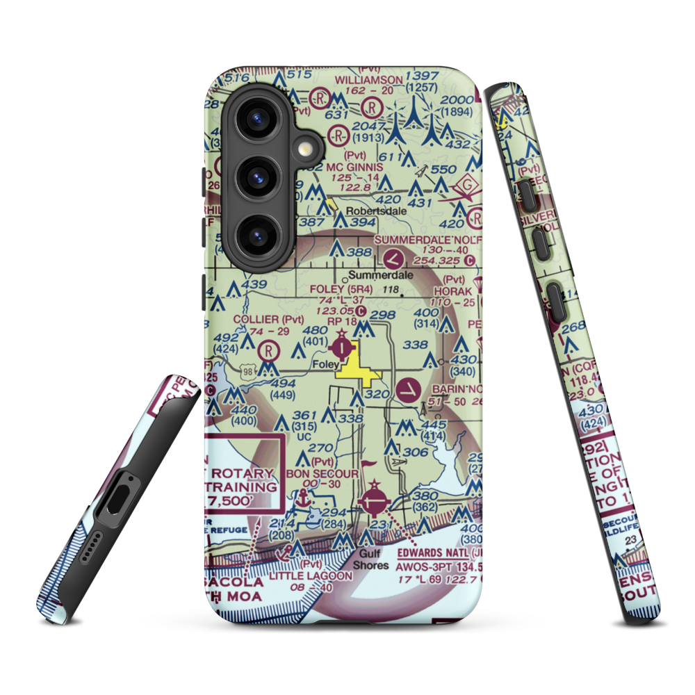 Foley Municipal Airport (5R4) VFR Sectional Samsung Phone Case Samsung Galaxy S24 Plus model shown
