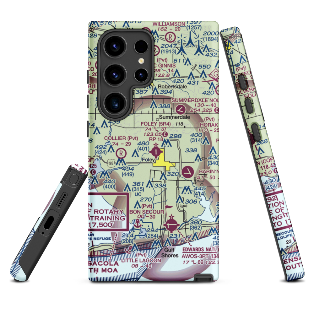 Foley Municipal Airport (5R4) VFR Sectional Samsung Phone Case Samsung Galaxy S24 Ultra model shown