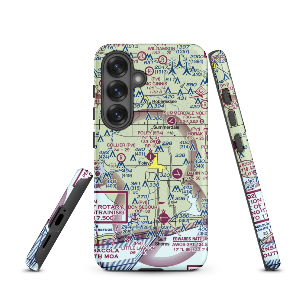 Foley Municipal Airport (5R4) VFR Sectional Samsung Phone Case Samsung Galaxy S25 model shown