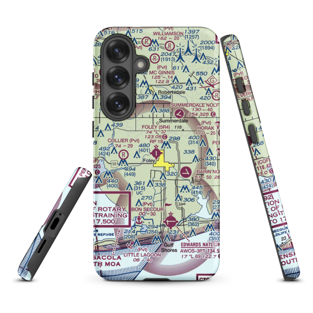 Foley Municipal Airport (5R4) VFR Sectional Samsung Phone Case Samsung Galaxy S25 Plus model shown