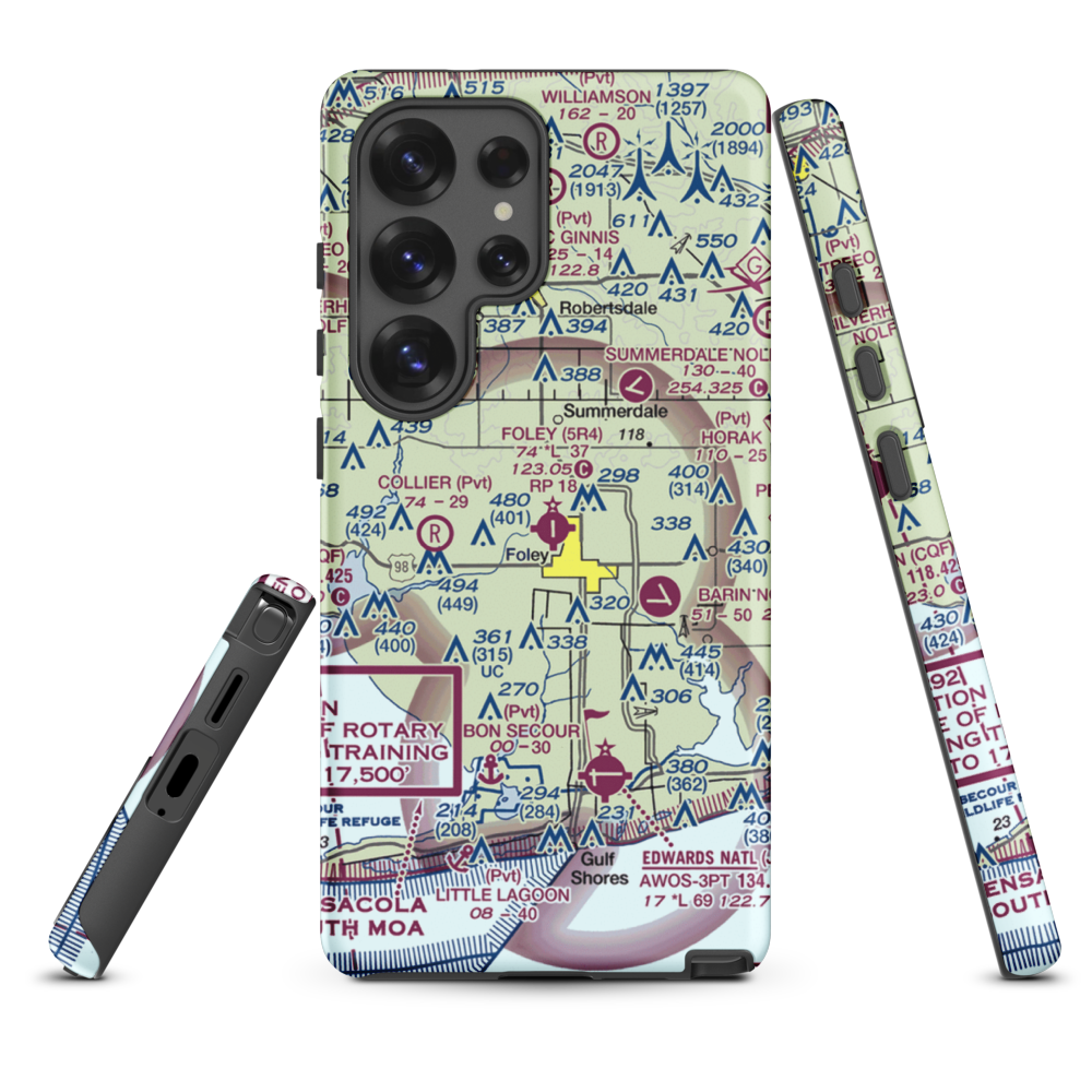 Foley Municipal Airport (5R4) VFR Sectional Samsung Phone Case Samsung Galaxy S25 Ultra model shown