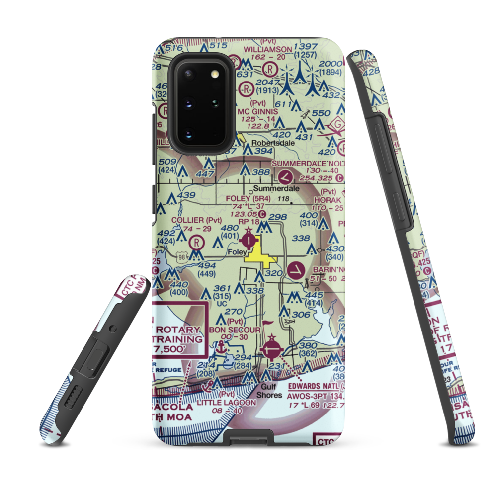 Foley Municipal Airport (5R4) VFR Sectional Samsung Phone Case Samsung Galaxy S20 Plus model shown