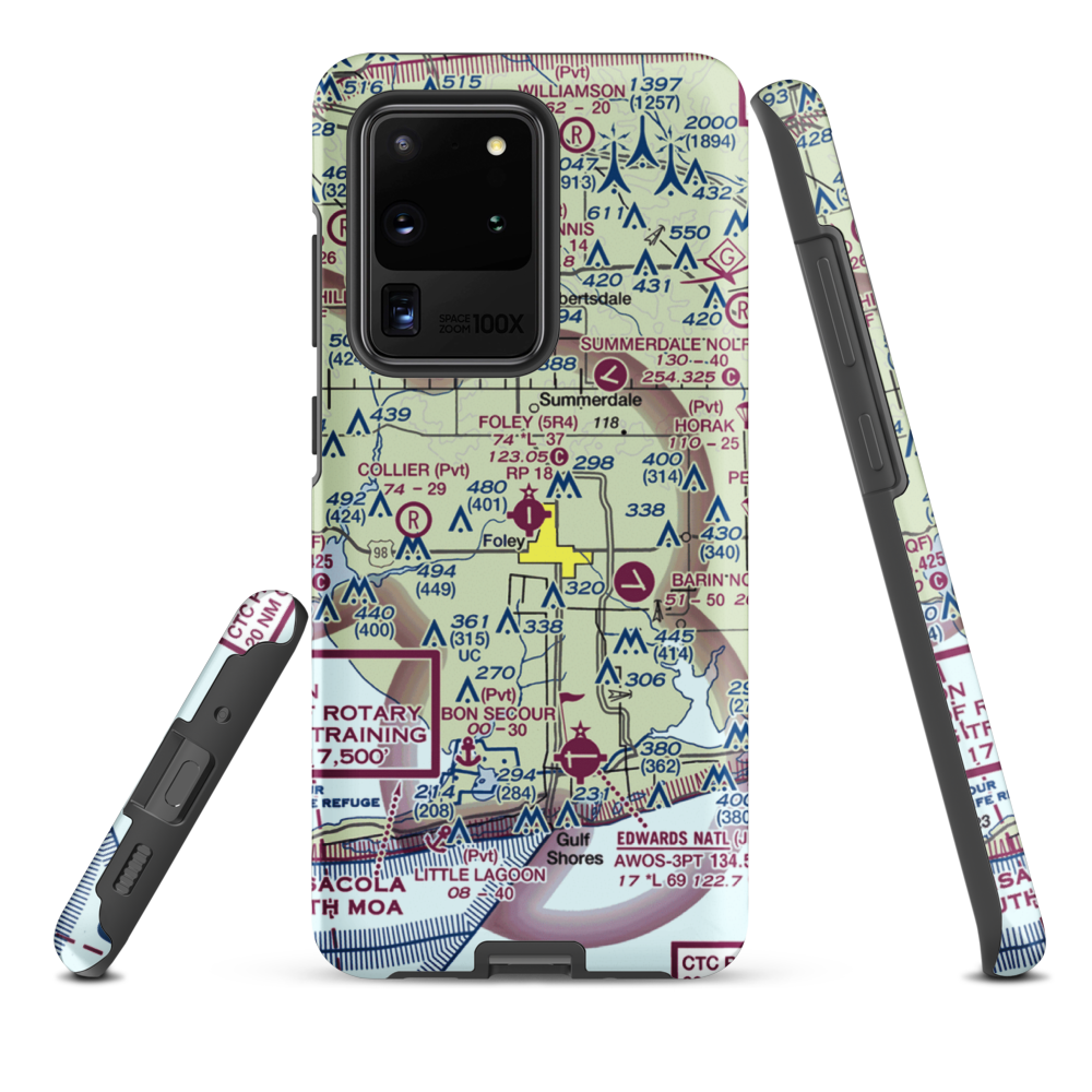 Foley Municipal Airport (5R4) VFR Sectional Samsung Phone Case Samsung Galaxy S20 Ultra model shown