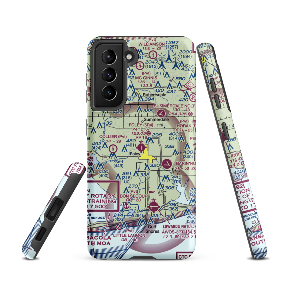 Foley Municipal Airport (5R4) VFR Sectional Samsung Phone Case Samsung Galaxy S21 model shown