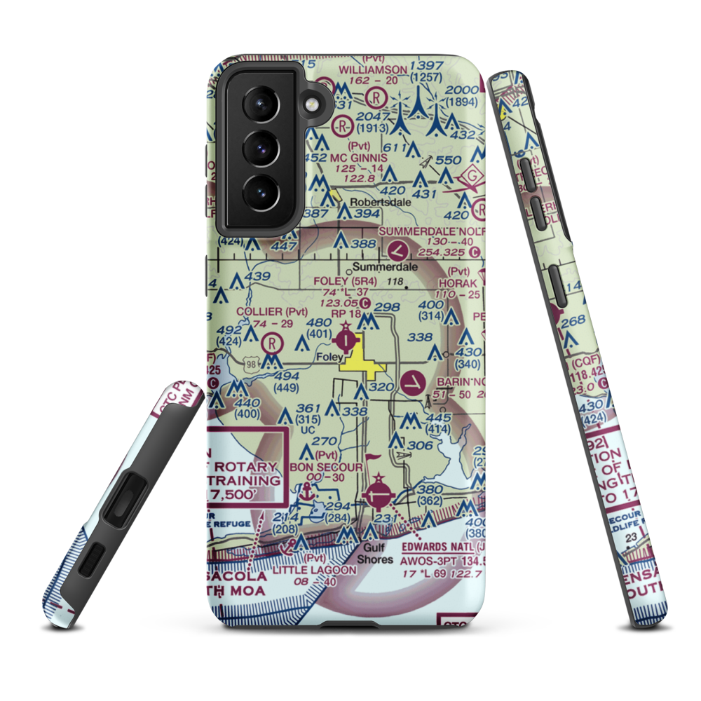 Foley Municipal Airport (5R4) VFR Sectional Samsung Phone Case Samsung Galaxy S21 FE model shown