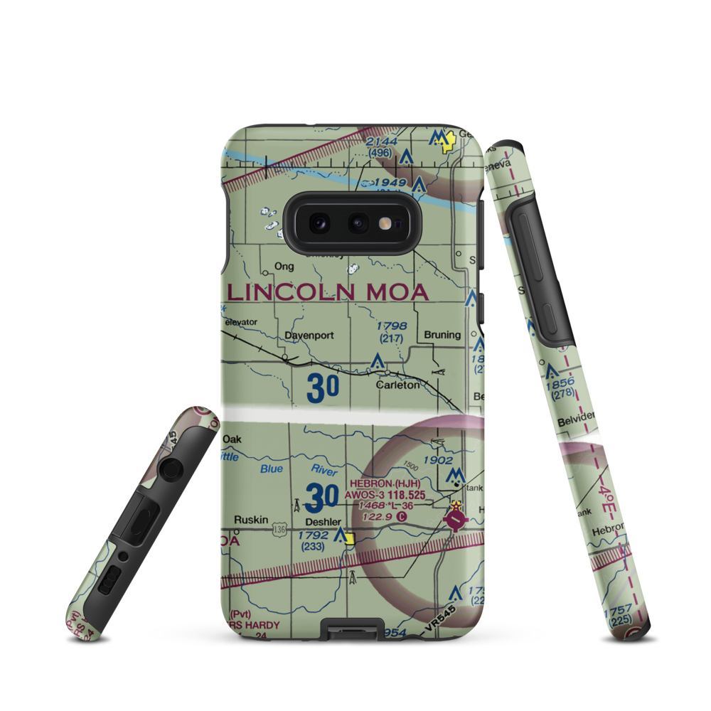 Folkerts Airport (9NE2) VFR Sectional Samsung Phone Case Samsung Galaxy S10 Plus model shown