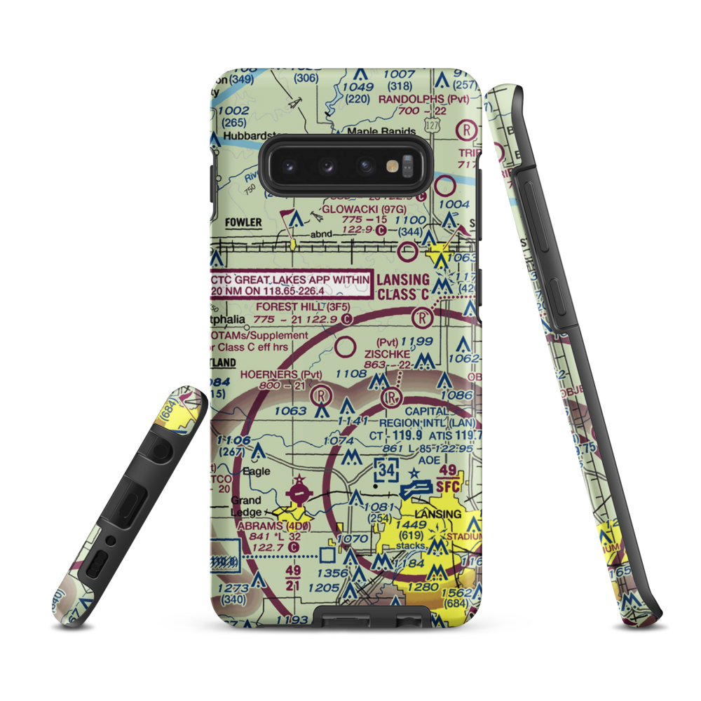 Forest Hill Airport (3F5) VFR Sectional Samsung Phone Case Samsung Galaxy S10 Plus model shown
