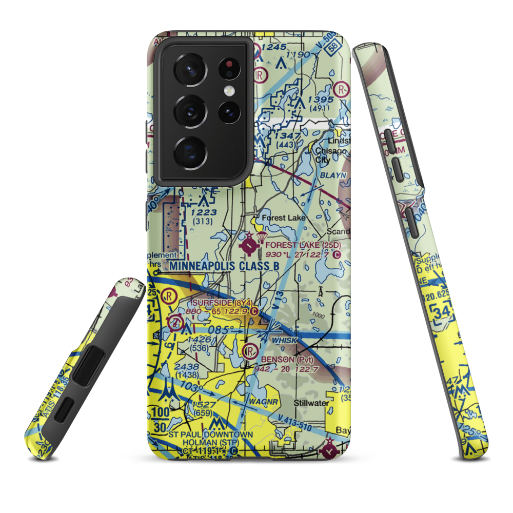 Forest Lake Airport (25D) VFR Sectional Samsung Phone Case Samsung Galaxy S21 Ultra model shown