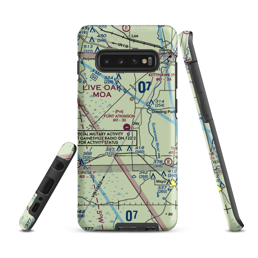 Fort Atkinson Plantation Airpark (9FD7) VFR Sectional Samsung Phone Case Samsung Galaxy S10 Plus model shown