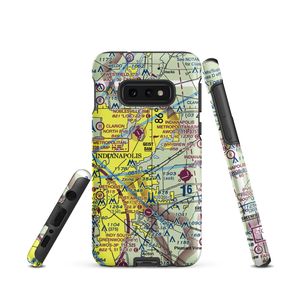 Fort Benjamin Harrison Helipad Heliport (91I) VFR Sectional Samsung Phone Case Samsung Galaxy S10e model shown