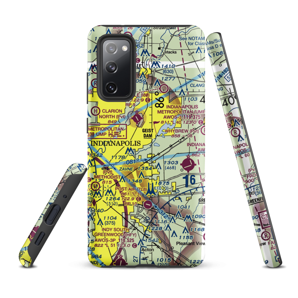 Fort Benjamin Harrison Helipad Heliport (91I) VFR Sectional Samsung Phone Case Samsung Galaxy S20 FE model shown