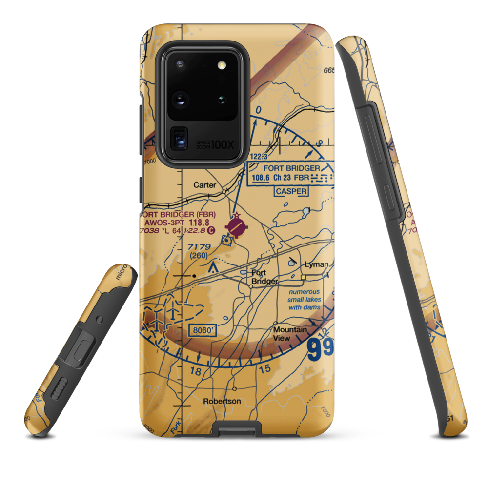 Fort Bridger Airport (FBR) VFR Sectional Samsung Phone Case Samsung Galaxy S20 Ultra model shown