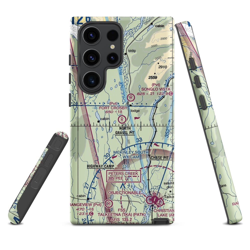 Fort Crosby Airport (8AK5) VFR Sectional Samsung Phone Case Samsung Galaxy S23 Ultra model shown