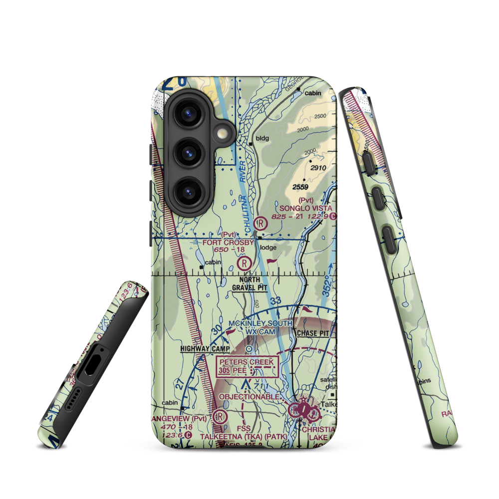 Fort Crosby Airport (8AK5) VFR Sectional Samsung Phone Case Samsung Galaxy S24 model shown